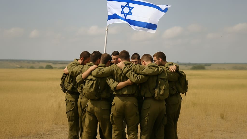 חיילים עם דגל ישראל