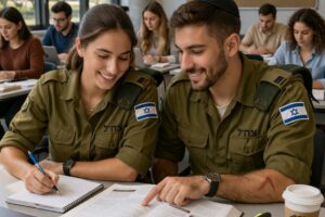 חייל וחיילת בכיתה
